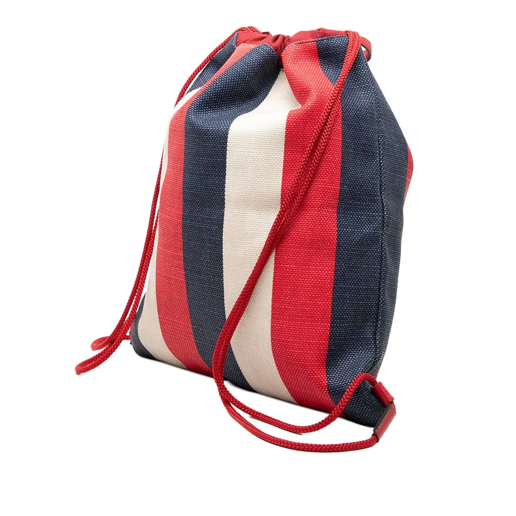 Gucci Canvas Sylvie Baiadera Web Drawstring Backpack Red Very good - Back View