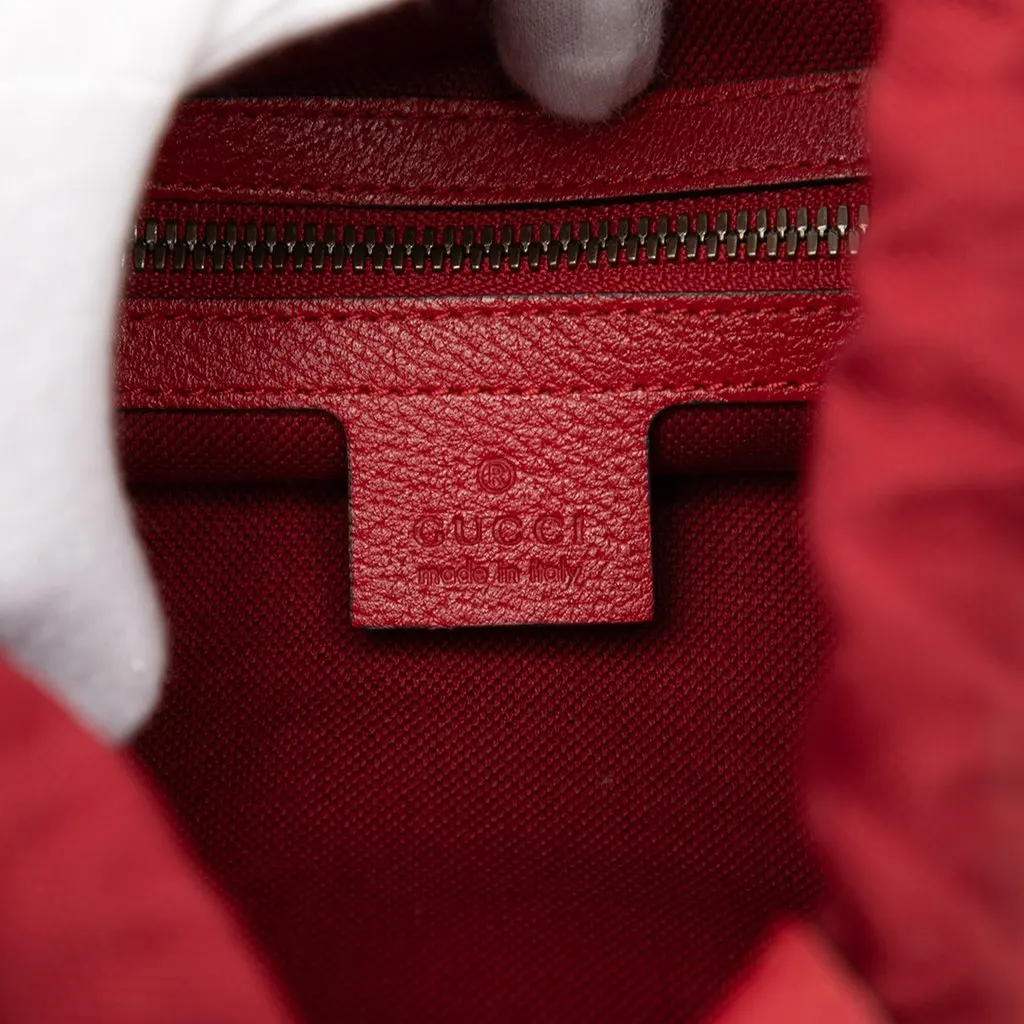 Gucci Canvas Sylvie Baiadera Web Drawstring Backpack Red Very good - Box View