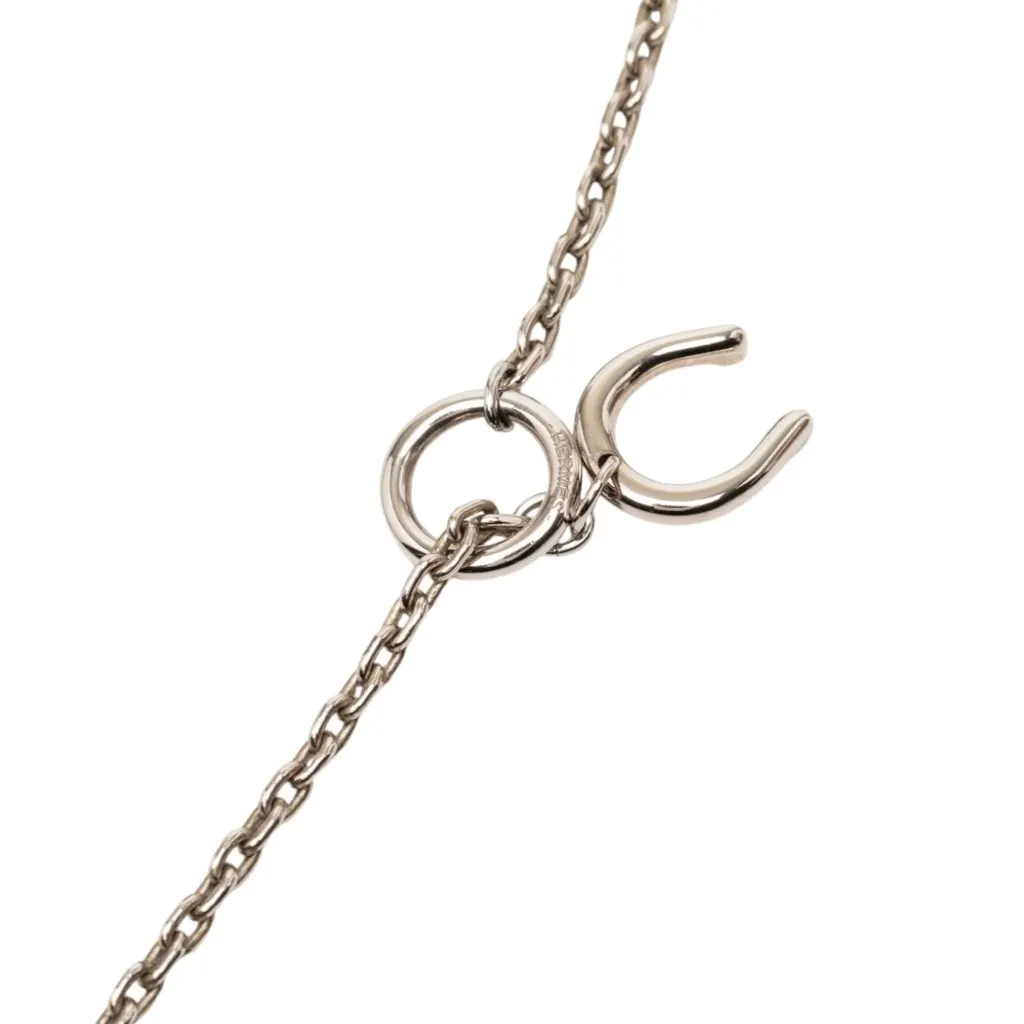 Hermès Palladium Plated Vulcanium Cheval Pendant Necklace Brown Metal Very good - Inside View