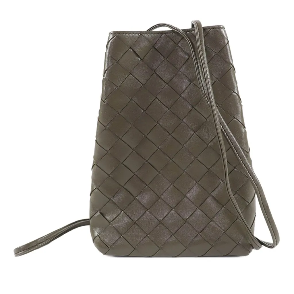 Bottega Veneta Nappa Intrecciato Crossbody Brown Leather Very good - Front View