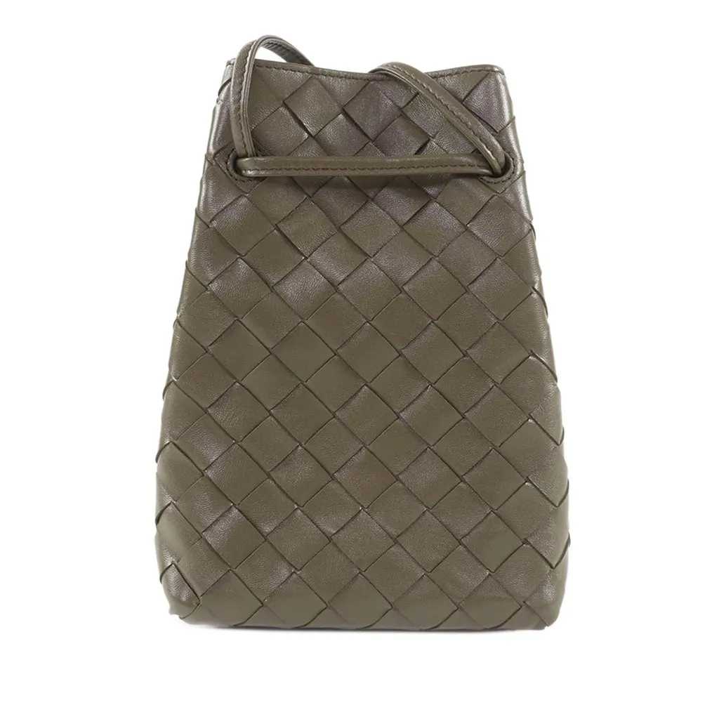 Bottega Veneta Nappa Intrecciato Crossbody Brown Leather Very good - Back View