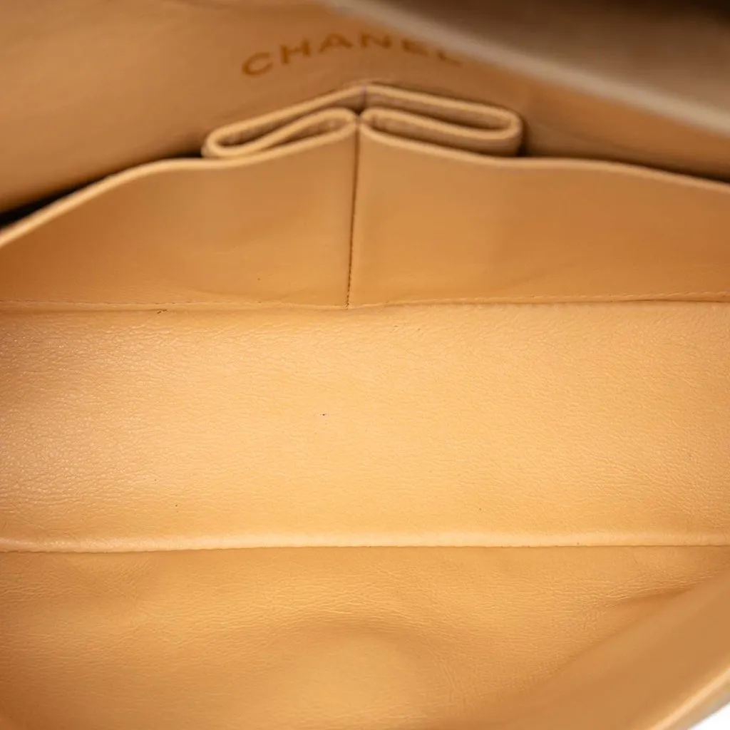 Chanel Small Classic Suede Double Flap Beige Leather Very good - Model View