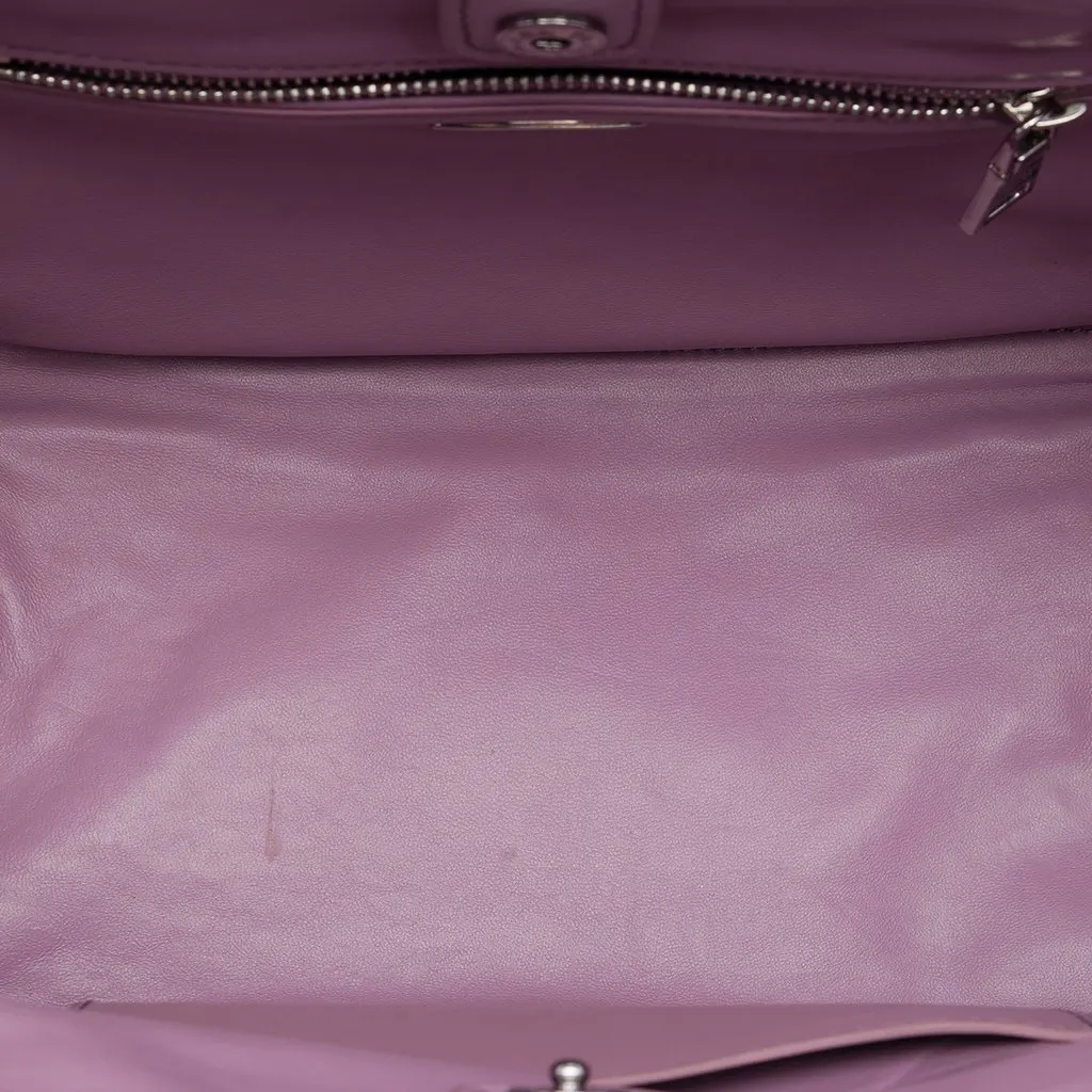 Prada Medium Saffiano Twin Pocket Satchel Purple Leather Very good - Model View