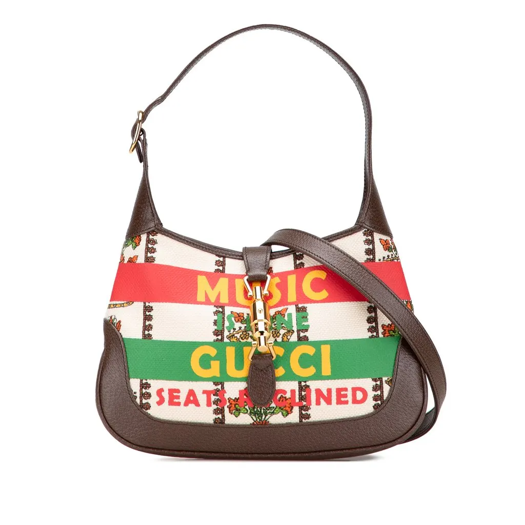 Gucci Small Canvas 100 Centennial Music Jackie 1961 Crossbody Brown Very good - Front View