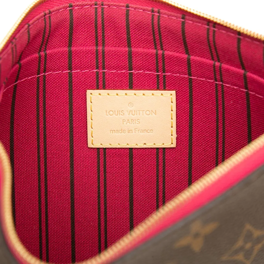Louis Vuitton Monogram Neverfull MM Pouch Brown Canvas Very good - Box View