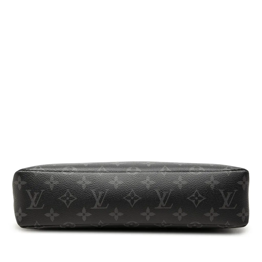 Louis Vuitton Monogram Eclipse Pochette Voyage Souple Black Canvas Good - Inside View
