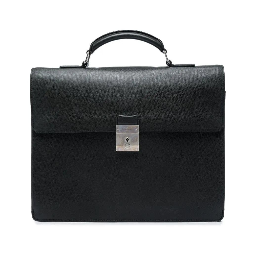 Louis Vuitton Taiga Neo Robusto 1 Briefcase Black Leather Good - Front View