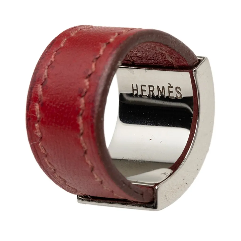 Hermès Palladium Plated Collier de Chien Ring Silver Palladium Very good - Model View