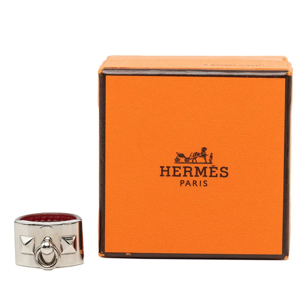 Hermès Palladium Plated Collier de Chien Ring Silver Palladium Very good - Box View