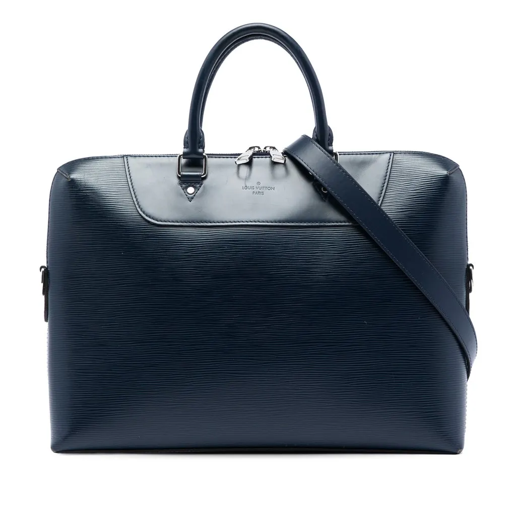 Louis Vuitton Epi Porte Documents Jour Blue Leather Very good - Front View