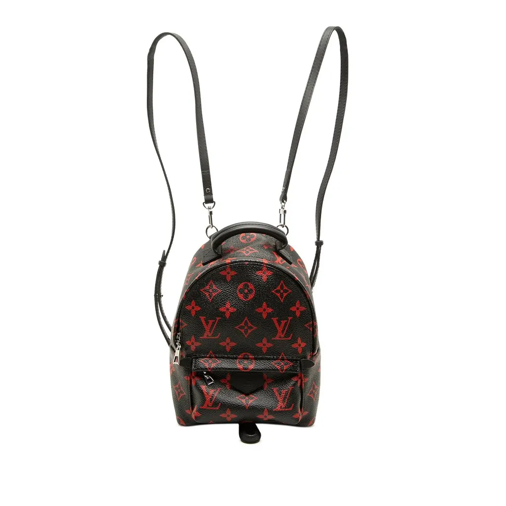Louis Vuitton Limited Edition Monogram Infrarouge Mini Palm Springs Black Canvas Good - Front View