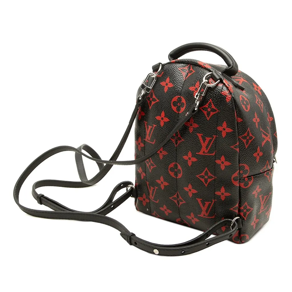 Louis Vuitton Limited Edition Monogram Infrarouge Mini Palm Springs Black Canvas Good - Back View