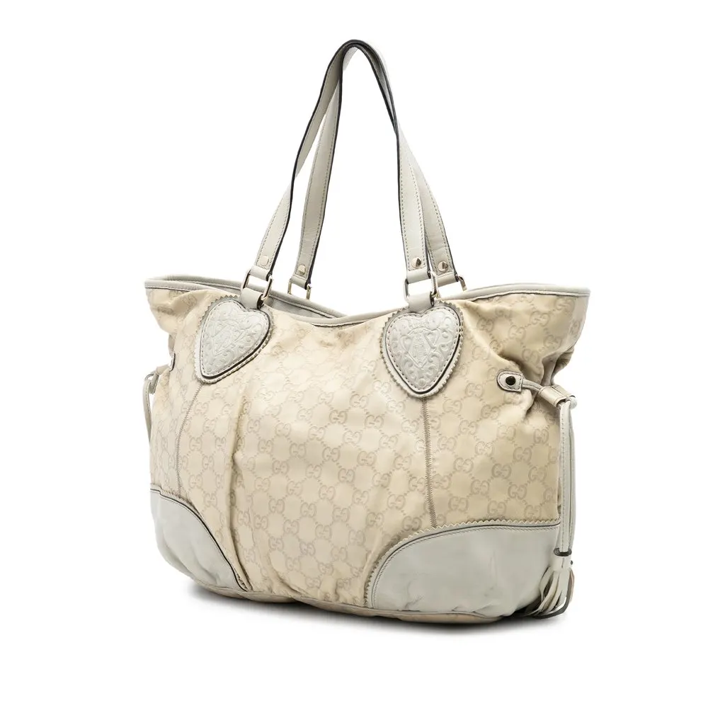 Gucci Large Guccissima Tribeca Tote Beige Leather Very good - Back View