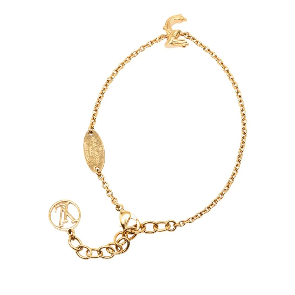 Louis Vuitton Gold Plated LV & Me Number 3 Bracelet Gold Metal Very good - Box View