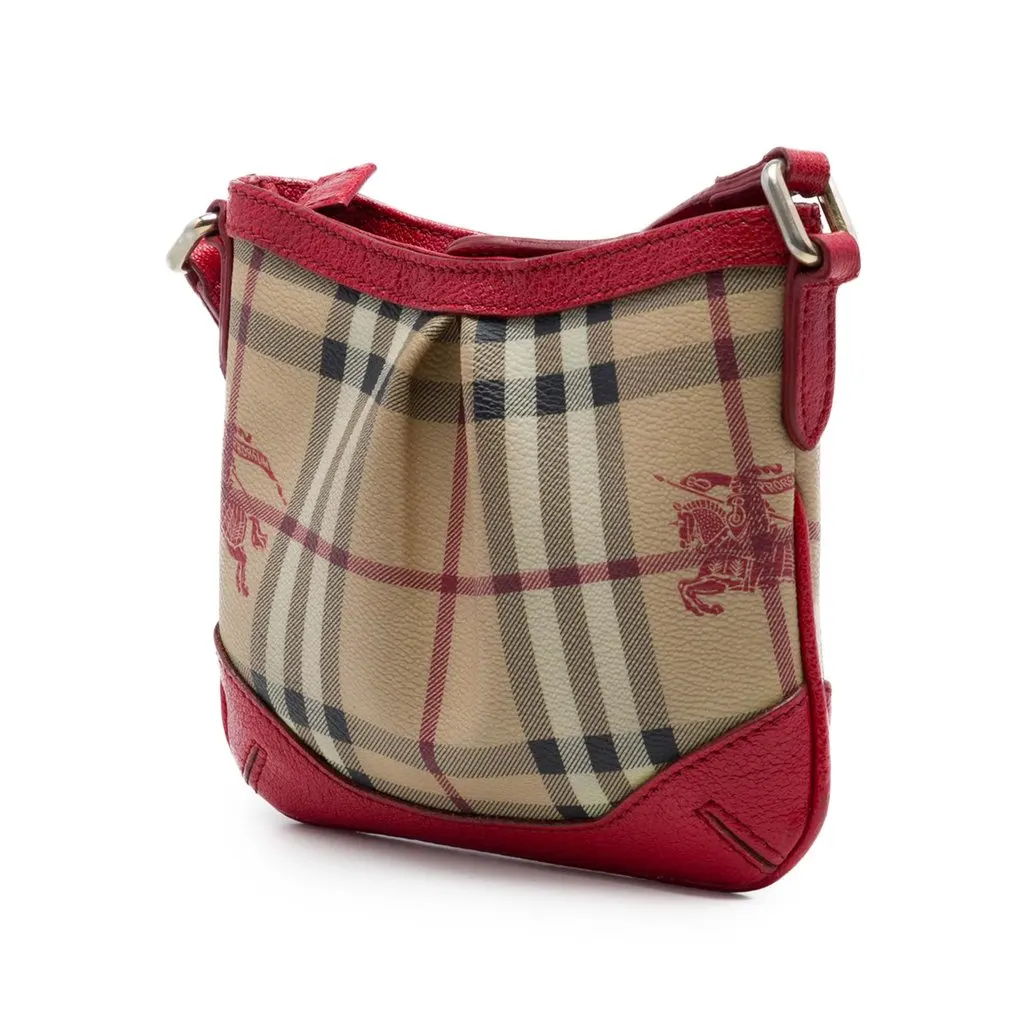 Burberry Mini Haymarket Check Coated Canvas Hartham Crossbody Beige Very good - Back View