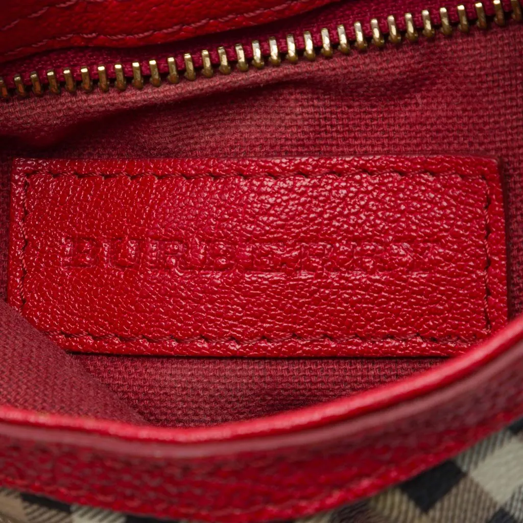 Burberry Mini Haymarket Check Coated Canvas Hartham Crossbody Beige Very good - Box View