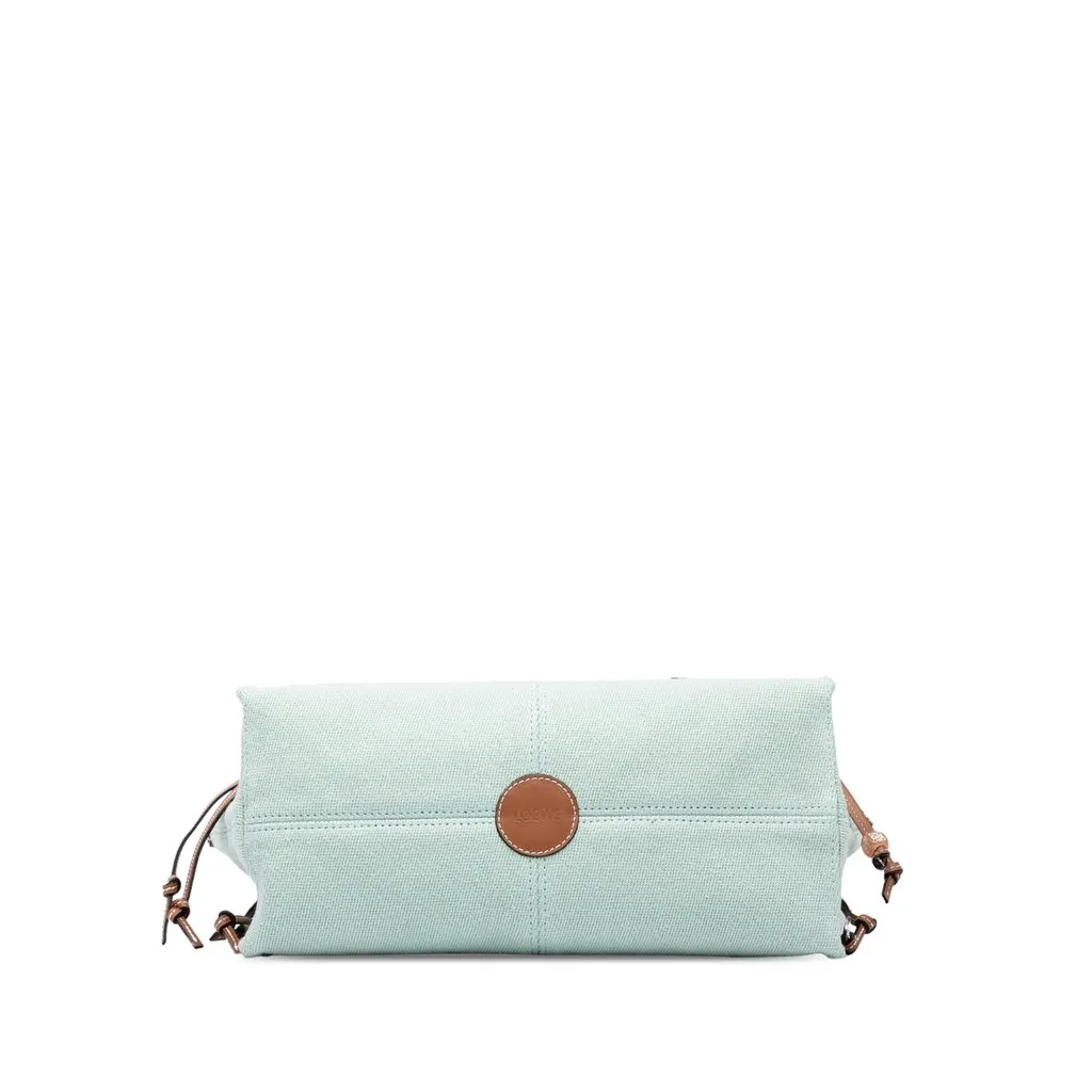 Loewe Small Canvas Cushion Tote Green Canvas Good - Inside View