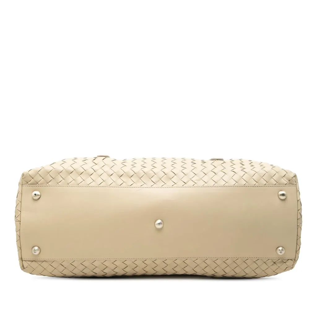 Bottega Veneta Embroidered Nappa Intrecciato Tote Brown Leather Very good - Inside View