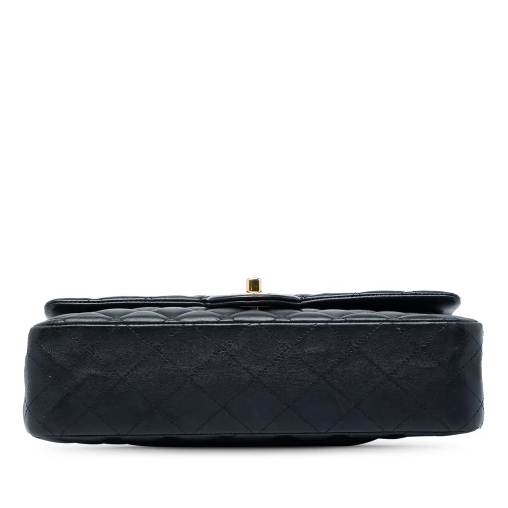 Chanel Medium Classic Lambskin Double Flap Black Leather Very good - Inside View