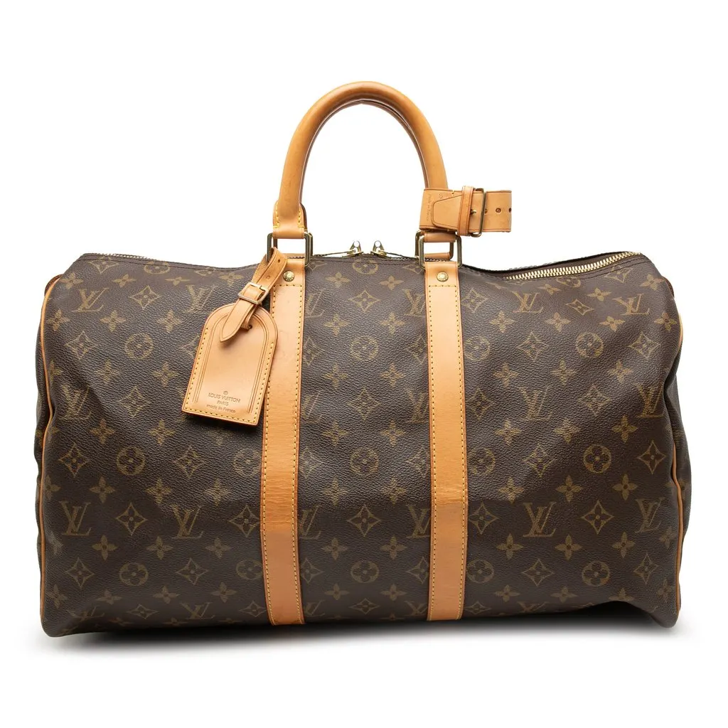 Louis Vuitton Monogram Keepall 45 Brown Good - Front View