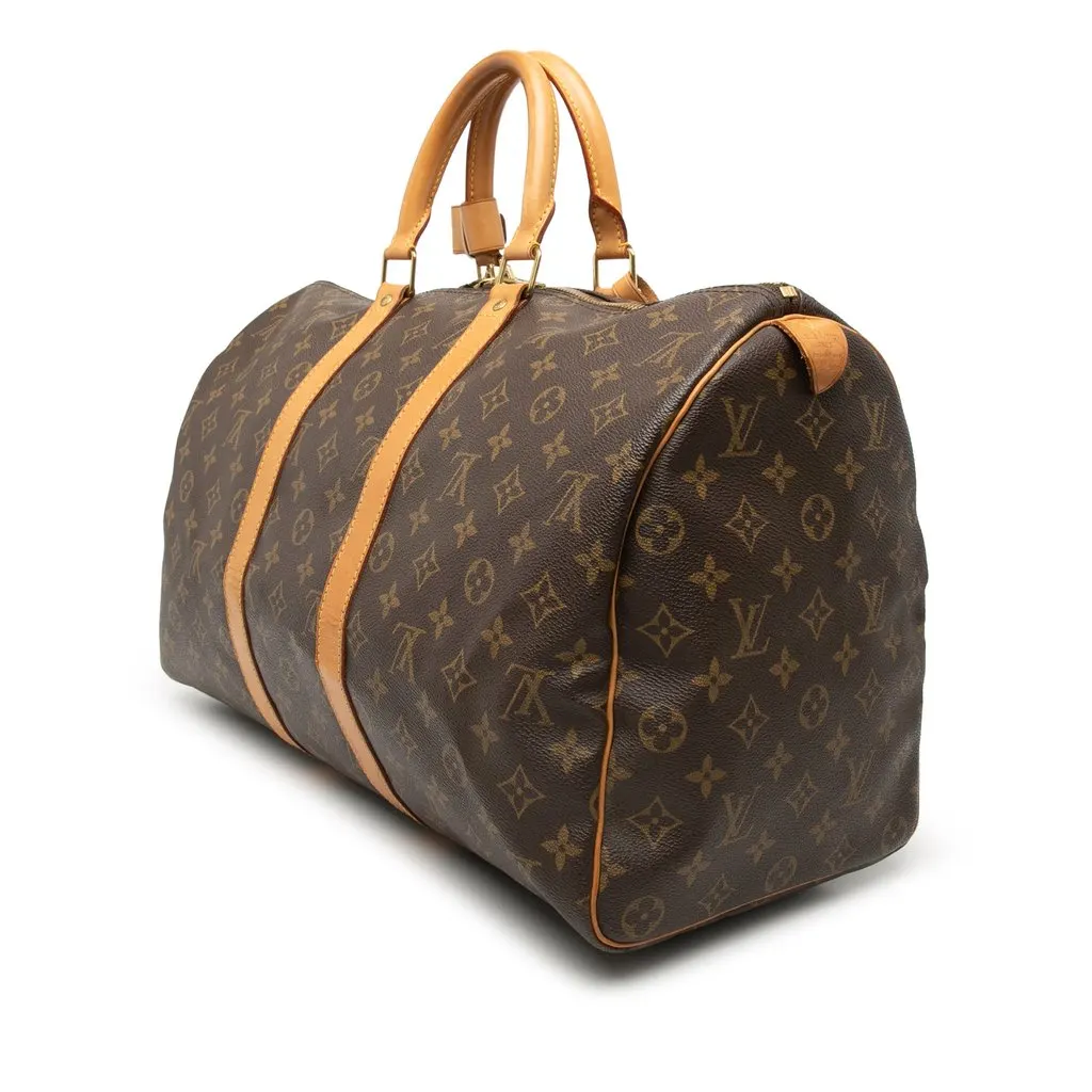 Louis Vuitton Monogram Keepall 45 Brown Good - Back View