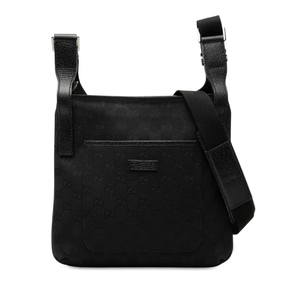 Gucci GG Canvas Crossbody Black Canvas Good - Front View