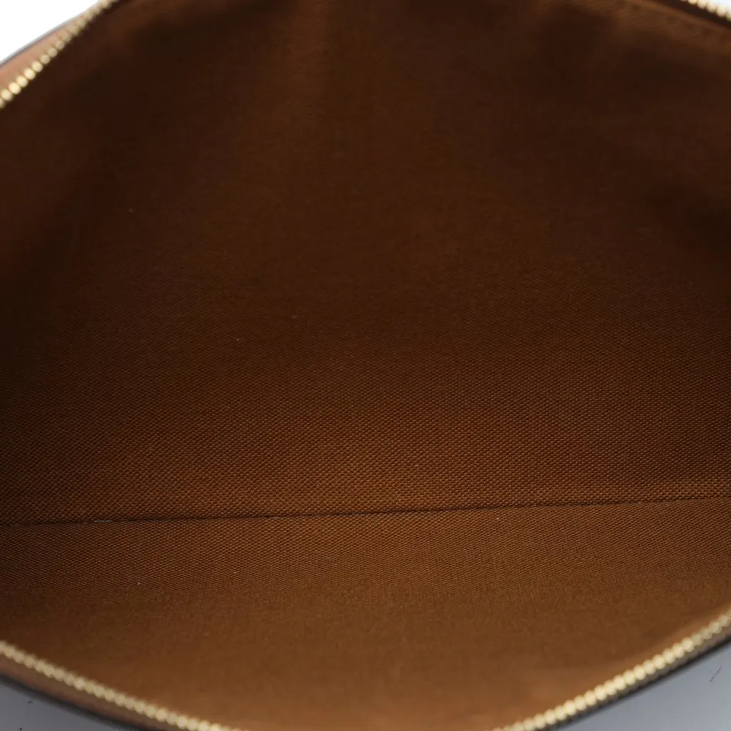 Celine Small Triomphe Coated Canvas Clutch Brown Canvas Very good - Model View
