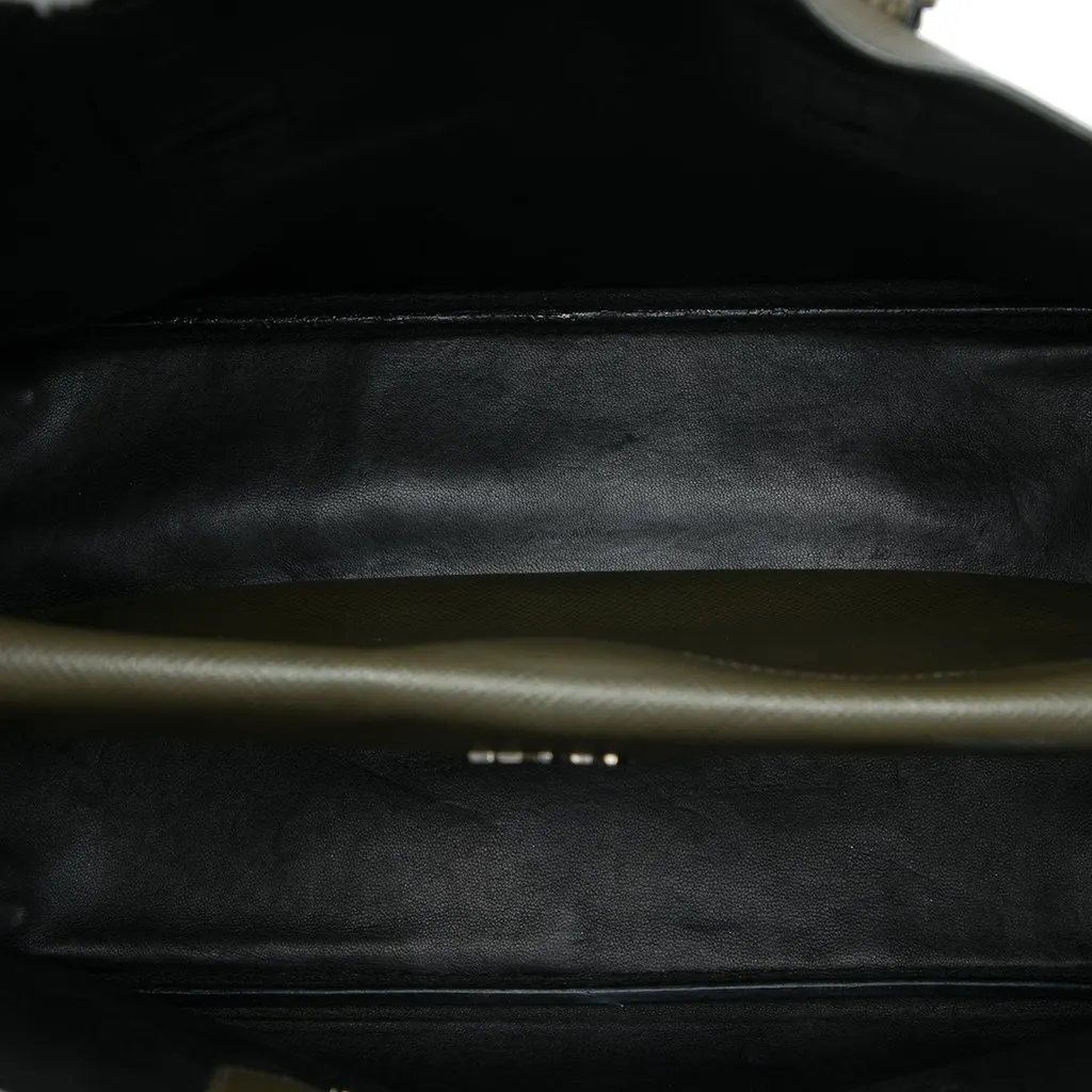 Prada Large Saffiano Cuir Double Handle Satchel Green Leather Very good - Model View