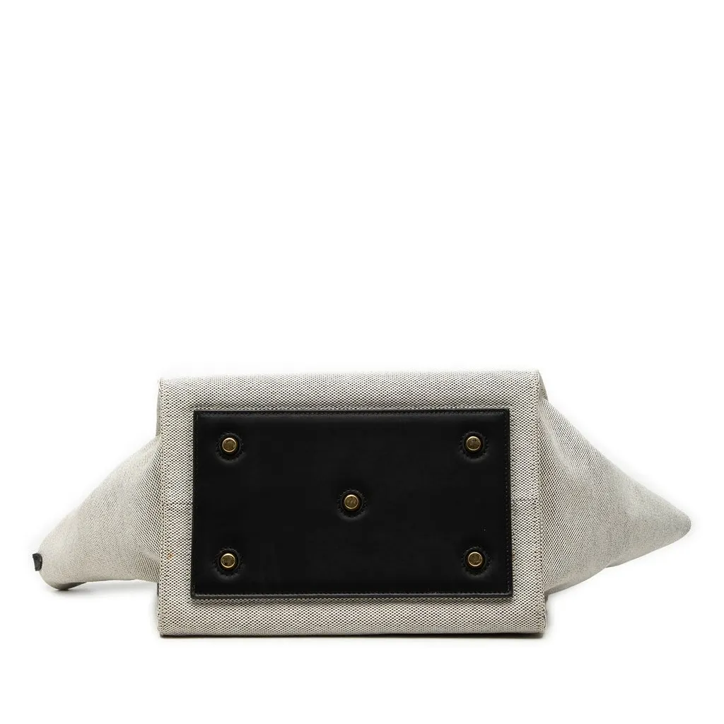 Celine Small Bicolor Canvas and Calfskin Tie Knot Handbag Grey Very good - Inside View