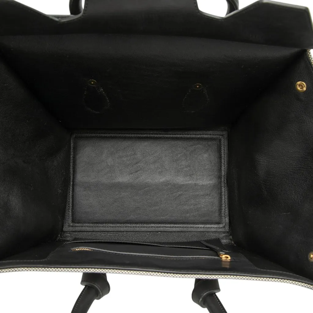Celine Small Bicolor Canvas and Calfskin Tie Knot Handbag Grey Very good - Model View
