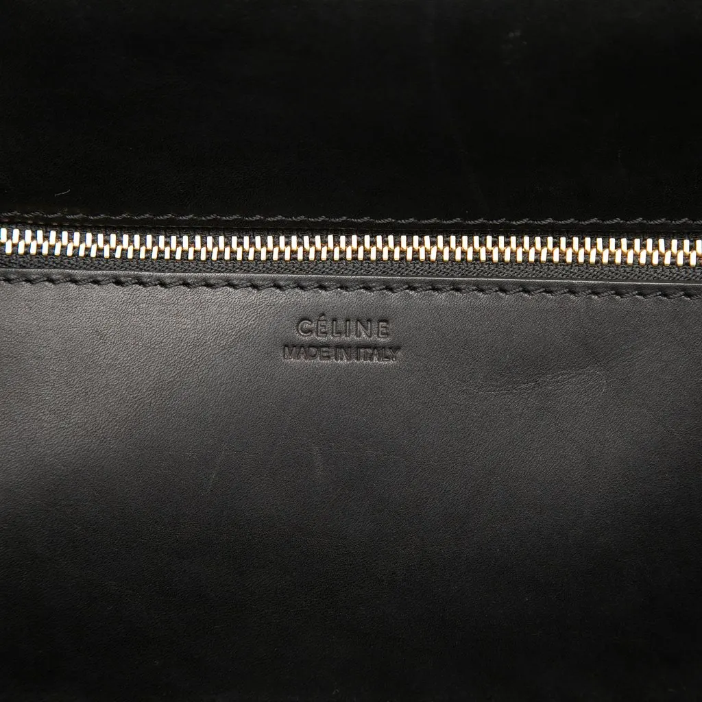 Celine Small Bicolor Canvas and Calfskin Tie Knot Handbag Grey Very good - Box View