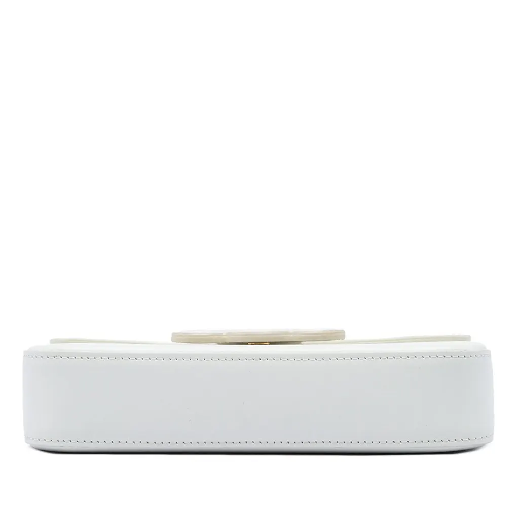 Celine Calfskin Cuir Triomphe Chain Shoulder Bag White Leather Good - Inside View