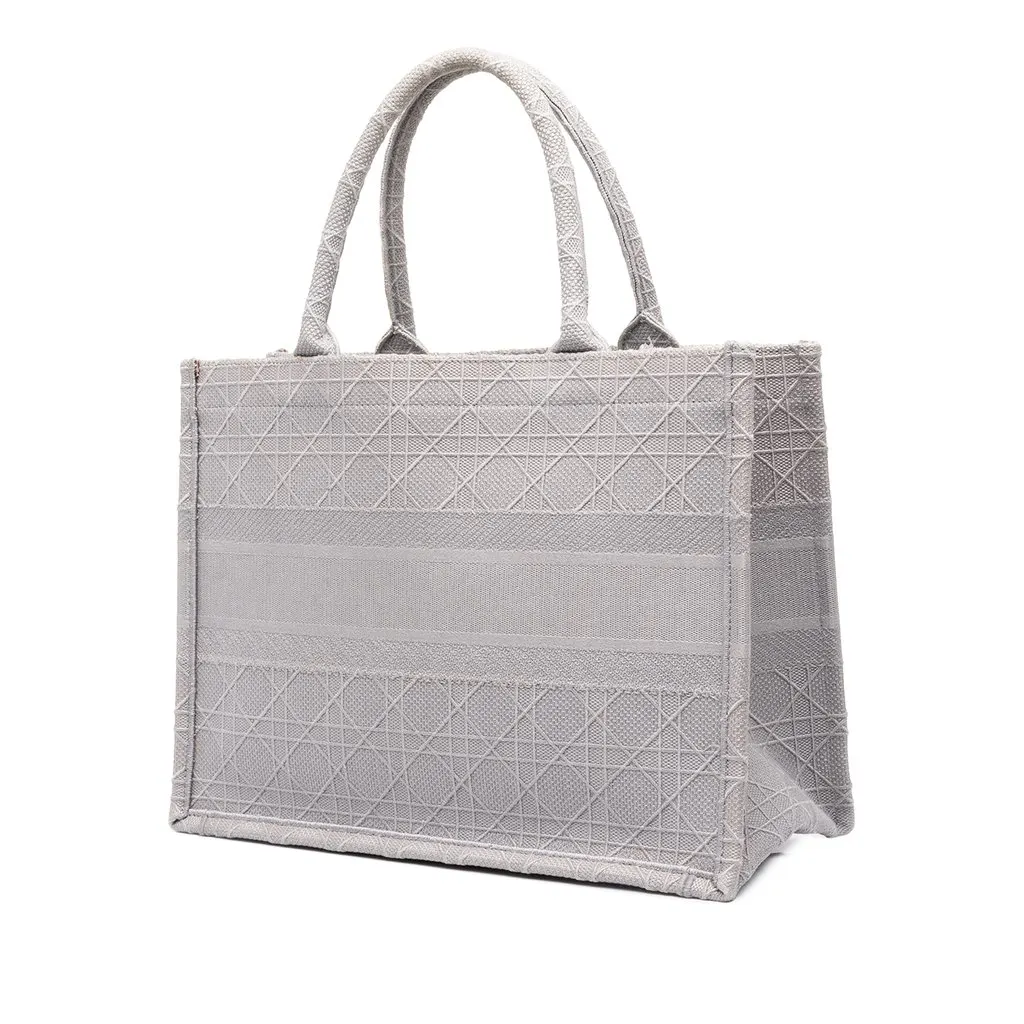 Dior Medium Cannage Embroidered Book Tote MultiColor Canvas Very good - Back View