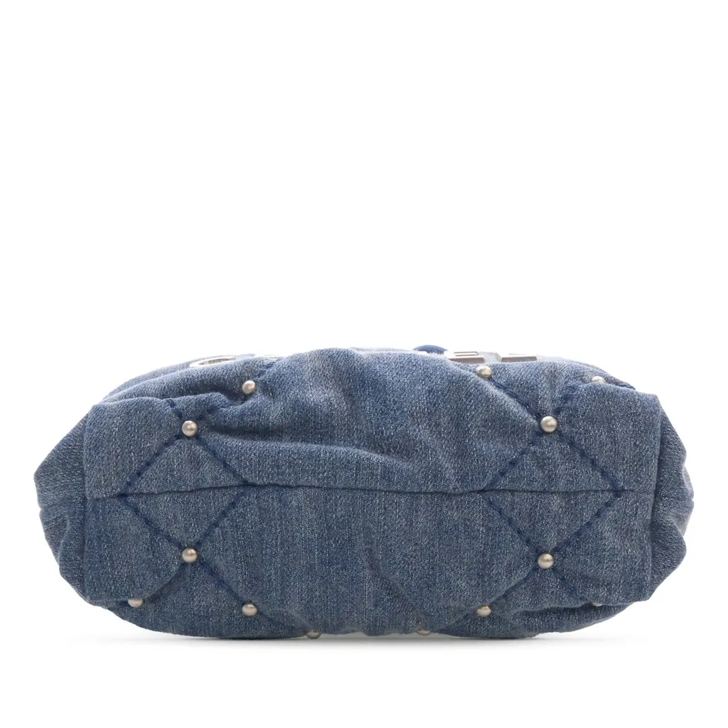 Chanel Mini Denim Studded 22 Handbag Blue Very good - Inside View