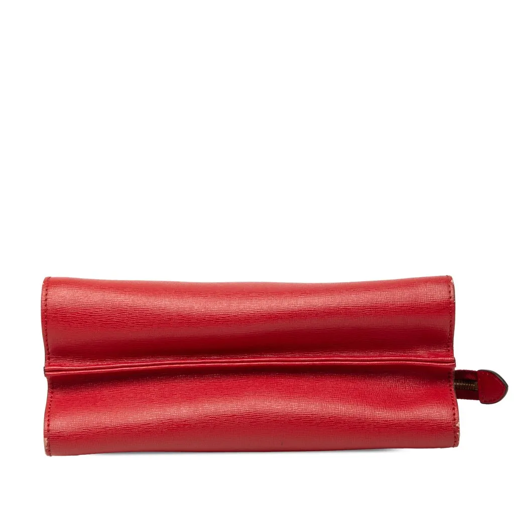 Fendi Small Leather Demi Jour Top Handle Bag Red Leather Very good - Inside View