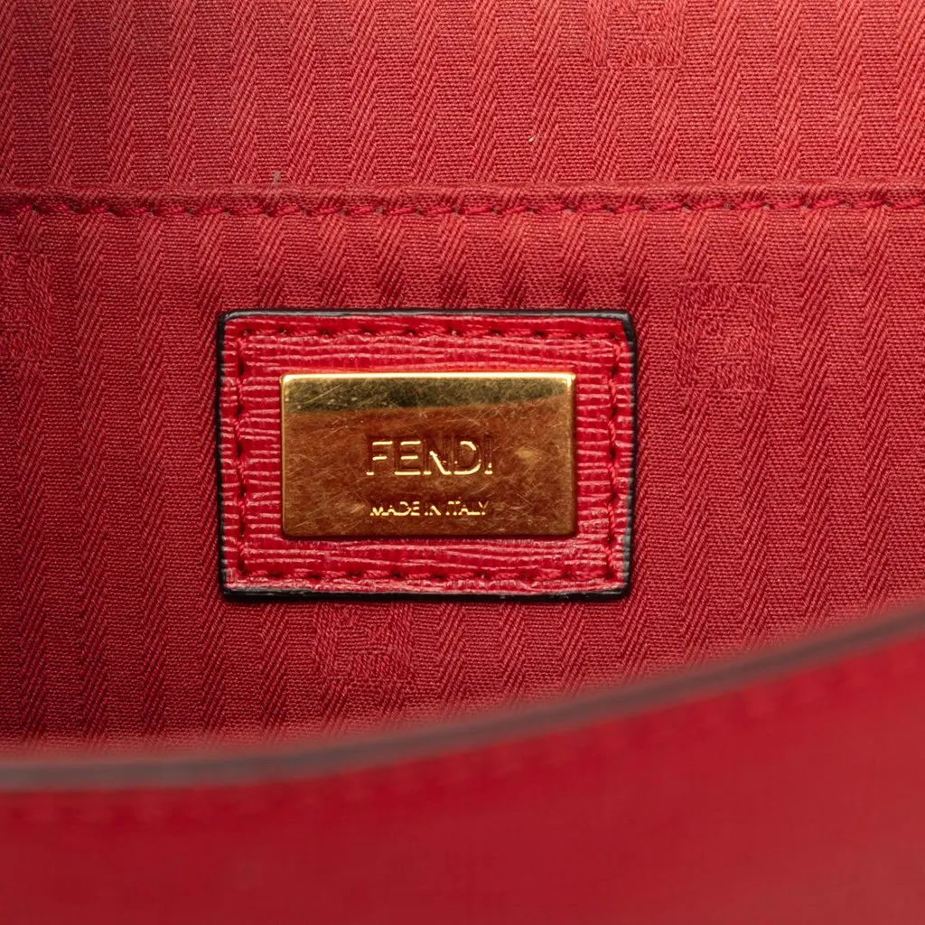 Fendi Small Leather Demi Jour Top Handle Bag Red Leather Very good - Box View