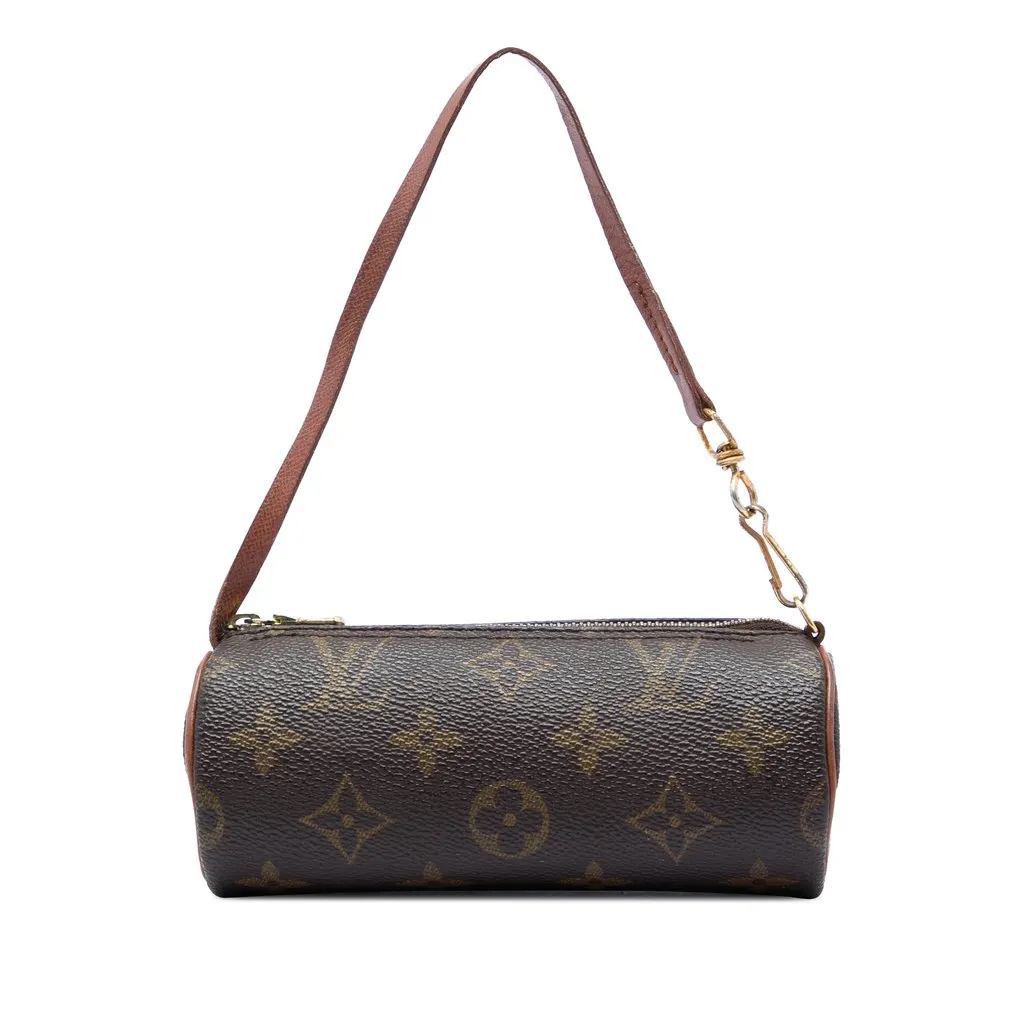 Louis Vuitton Monogram Papillon Pochette Brown Canvas Good - Front View