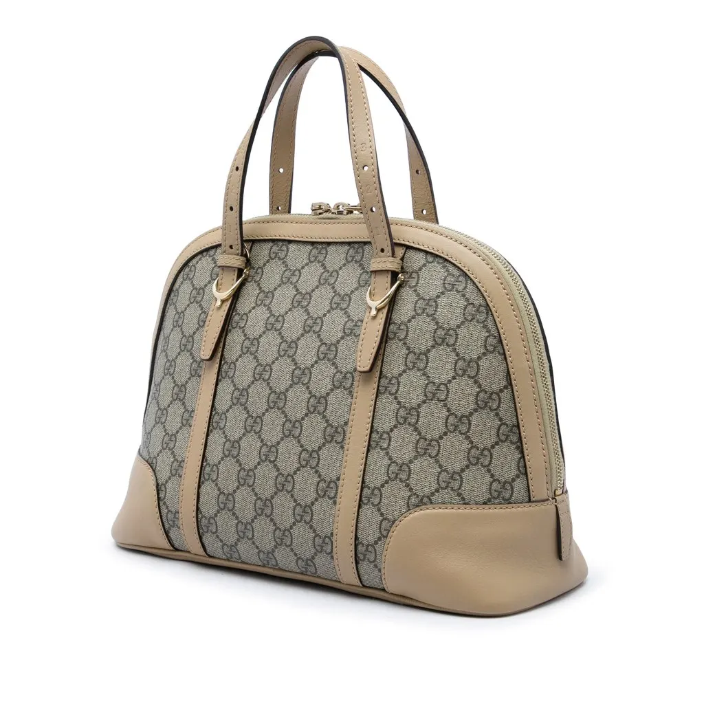 Gucci Small GG Supreme Nice Dome Satchel Beige Canvas Good - Back View