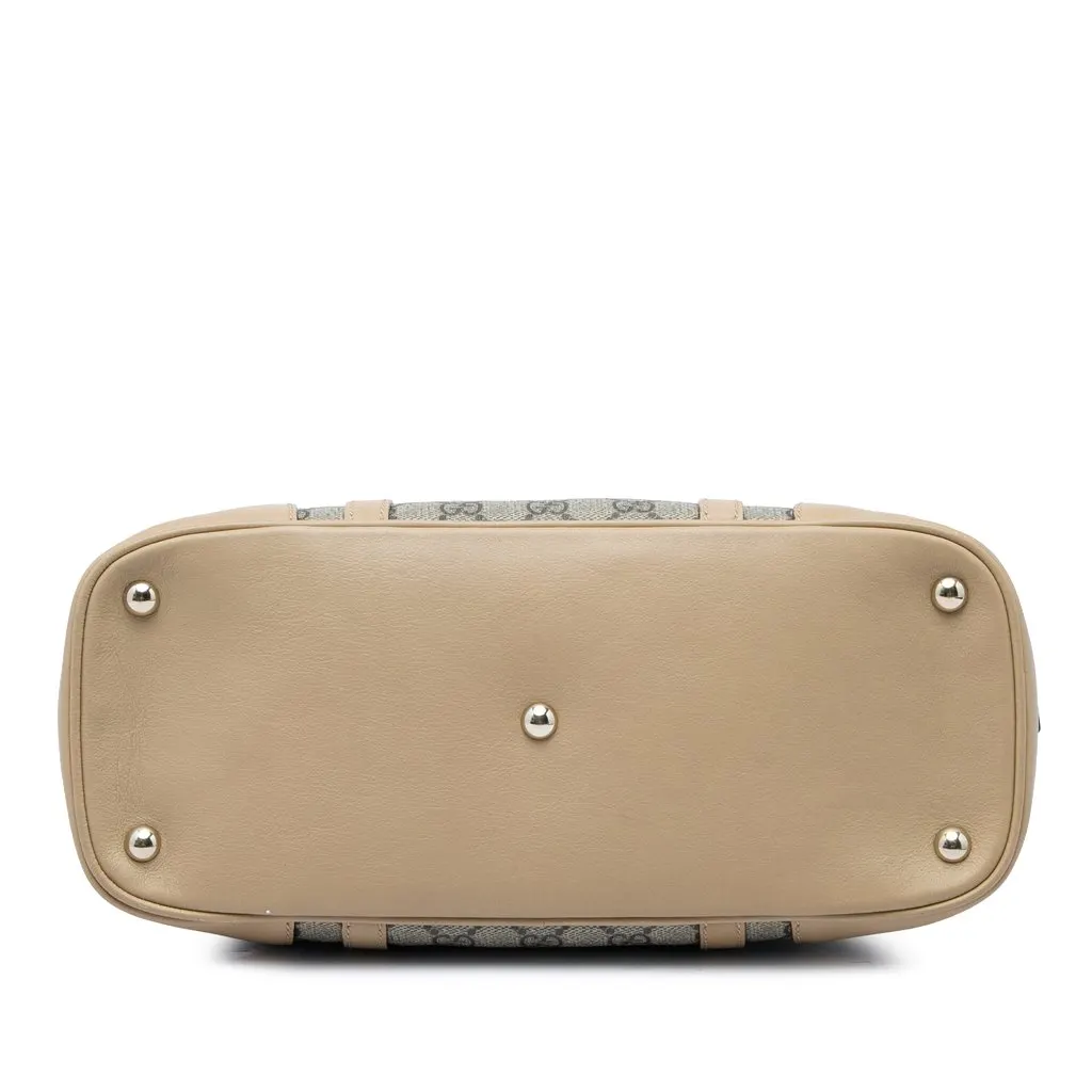 Gucci Small GG Supreme Nice Dome Satchel Beige Canvas Good - Inside View