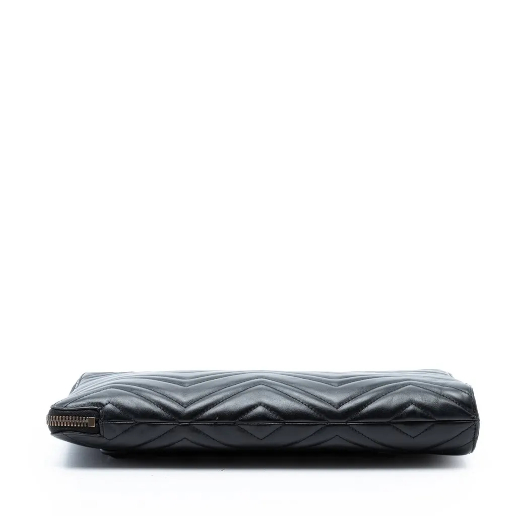Gucci GG Marmont Matelasse Leather Portfolio Clutch Black Leather Very good - Inside View
