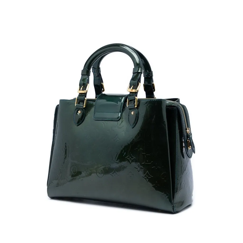 Louis Vuitton Monogram Vernis Melrose Avenue Green Leather Very good - Back View
