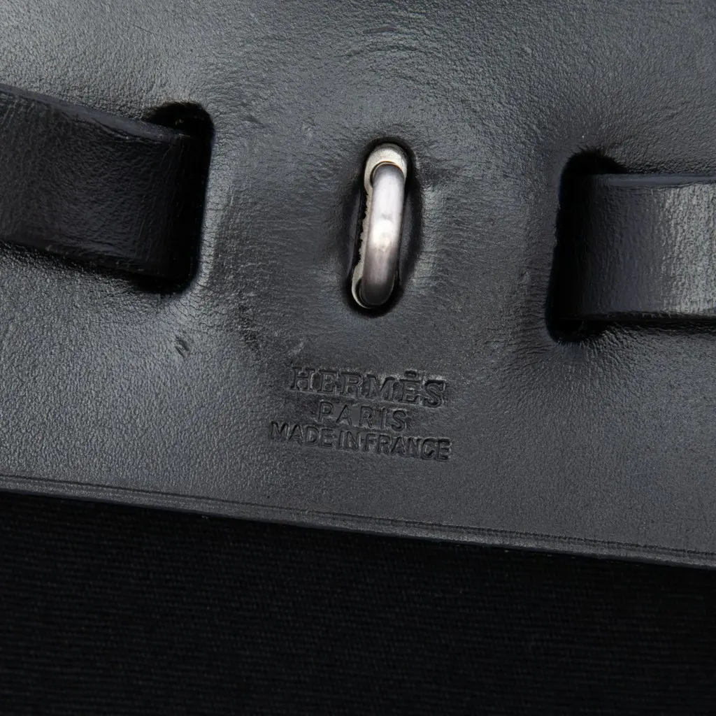 Hermès Toile Herbag Backpack PM Black Canvas Very good - Box View