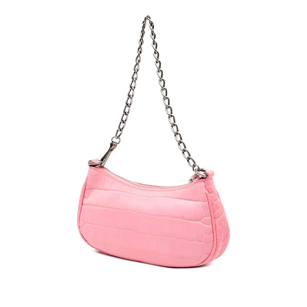 Balenciaga Mini Embossed Leather Motocross Le Cagole Pink Leather Very good - Back View