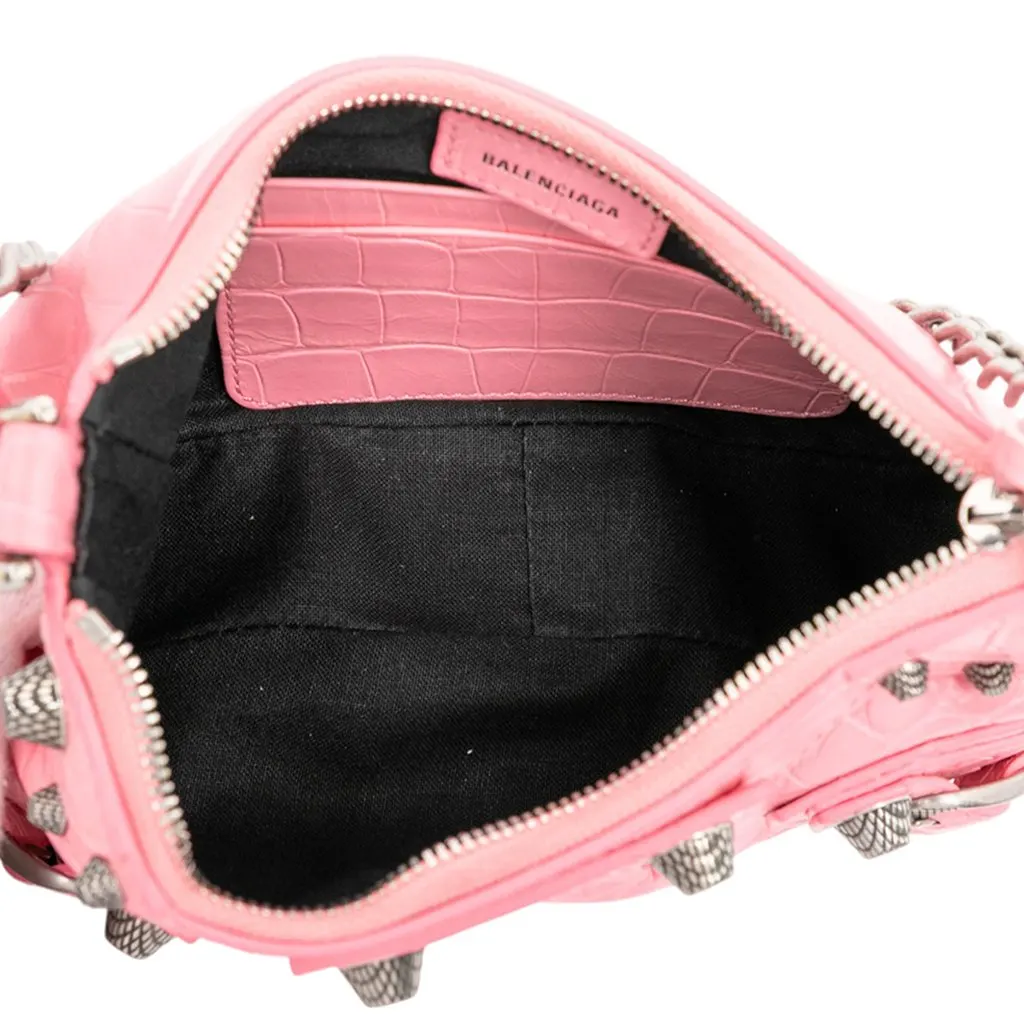 Balenciaga Mini Embossed Leather Motocross Le Cagole Pink Leather Very good - Model View