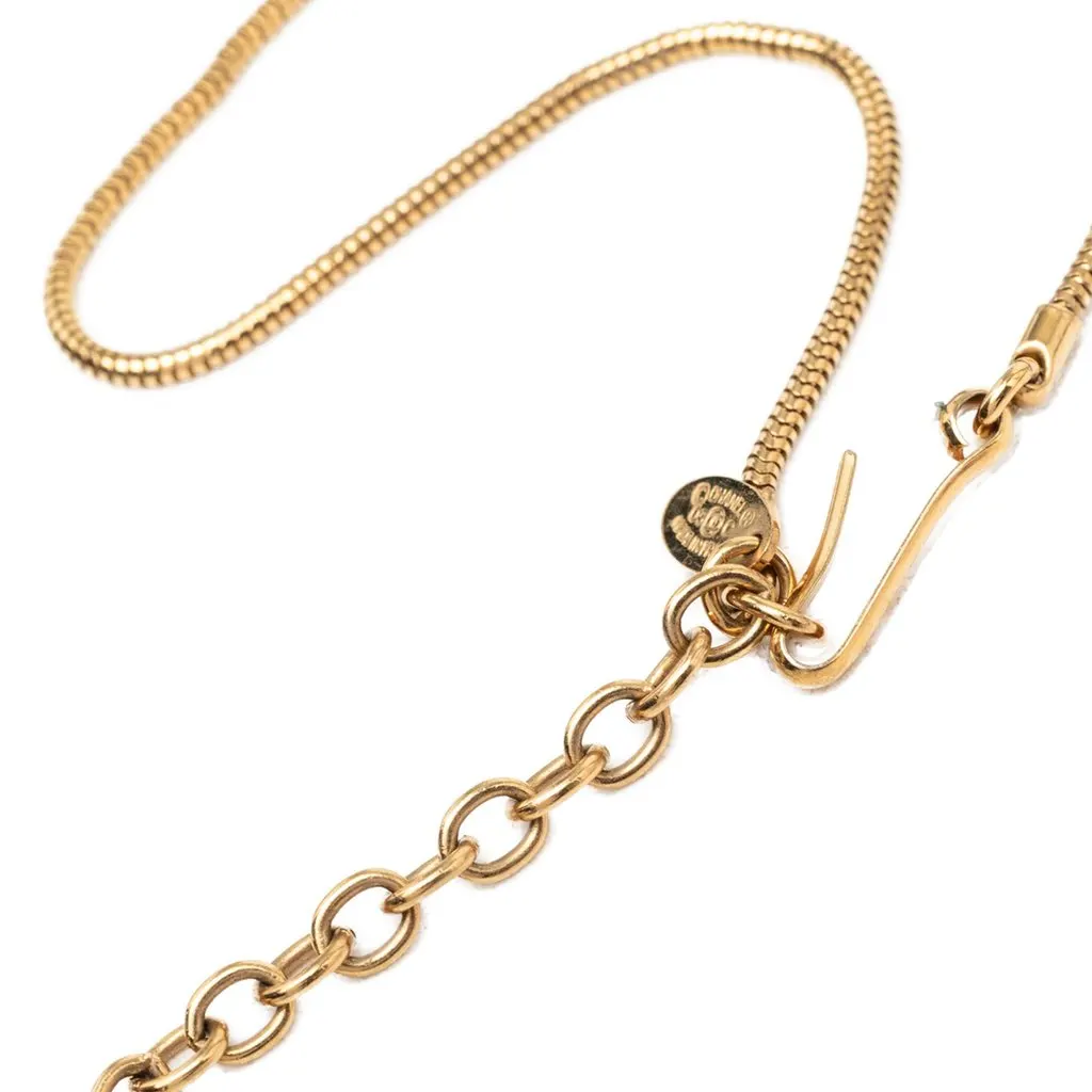 Chanel CC Gold Plated Faux Pearl Pendant Necklace Gold Metal Very good - Box View