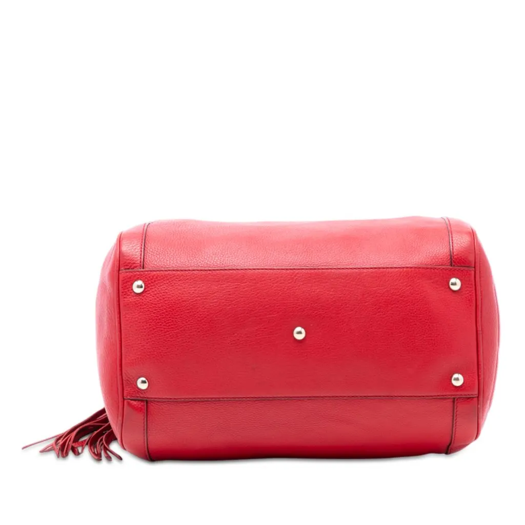 Gucci Medium Pebbled Calfskin Soho Boston Bag Red Leather Very good - Inside View