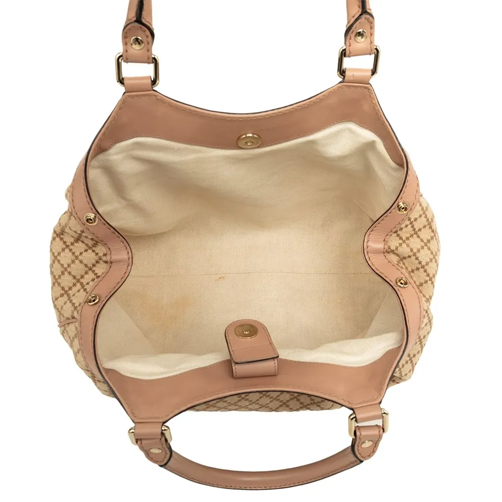 Gucci Medium Diamante Canvas Sukey Tote Beige Canvas Very good - Model View
