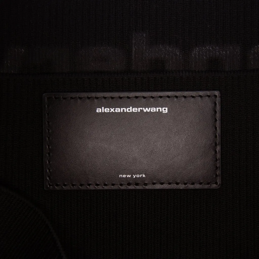 Alexander Wang Debossed Logo Ribbed Knit Ryan Tote Black Good - Box View