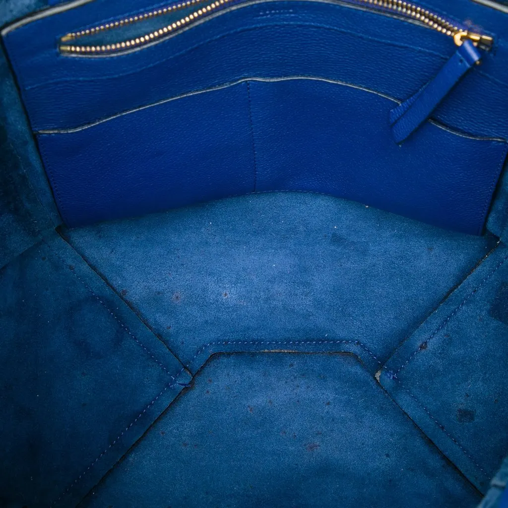 Celine Small Leather Phantom Cabas Tote Blue Leather Very good - Model View