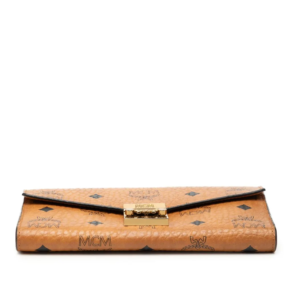MCM Visetos Coated Canvas Patricia Wallet on Chain Brown Very good - Inside View